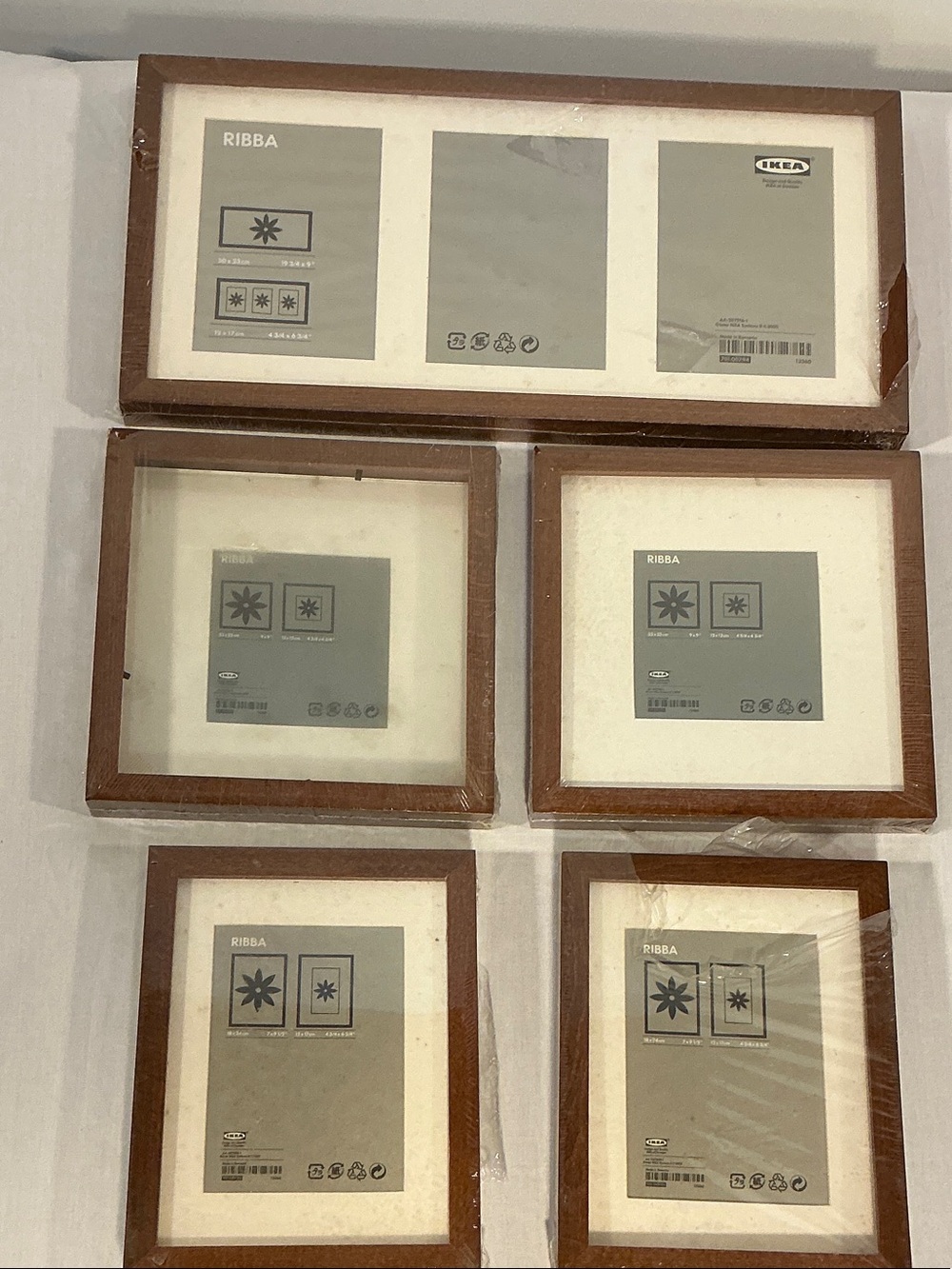 IKEA RIBBA Picture Frame Set in Brown Wood Finish